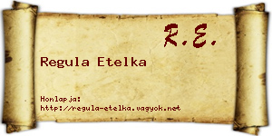 Regula Etelka névjegykártya